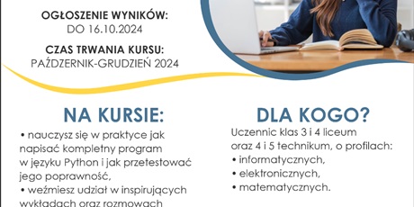 Zaproszenie na kurs organizowany przez AGH w Krakowie "Girls Go IT: Podstawy programowania w języku Python"