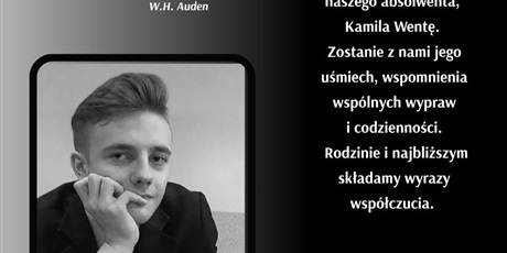 Ze smutkiem żegnamy naszego absolwenta!